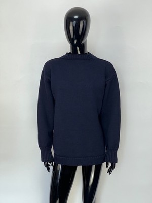 Le Tricoteur Traditional Guernsey Vintage Wool Sweater Women's Size S/M Navy