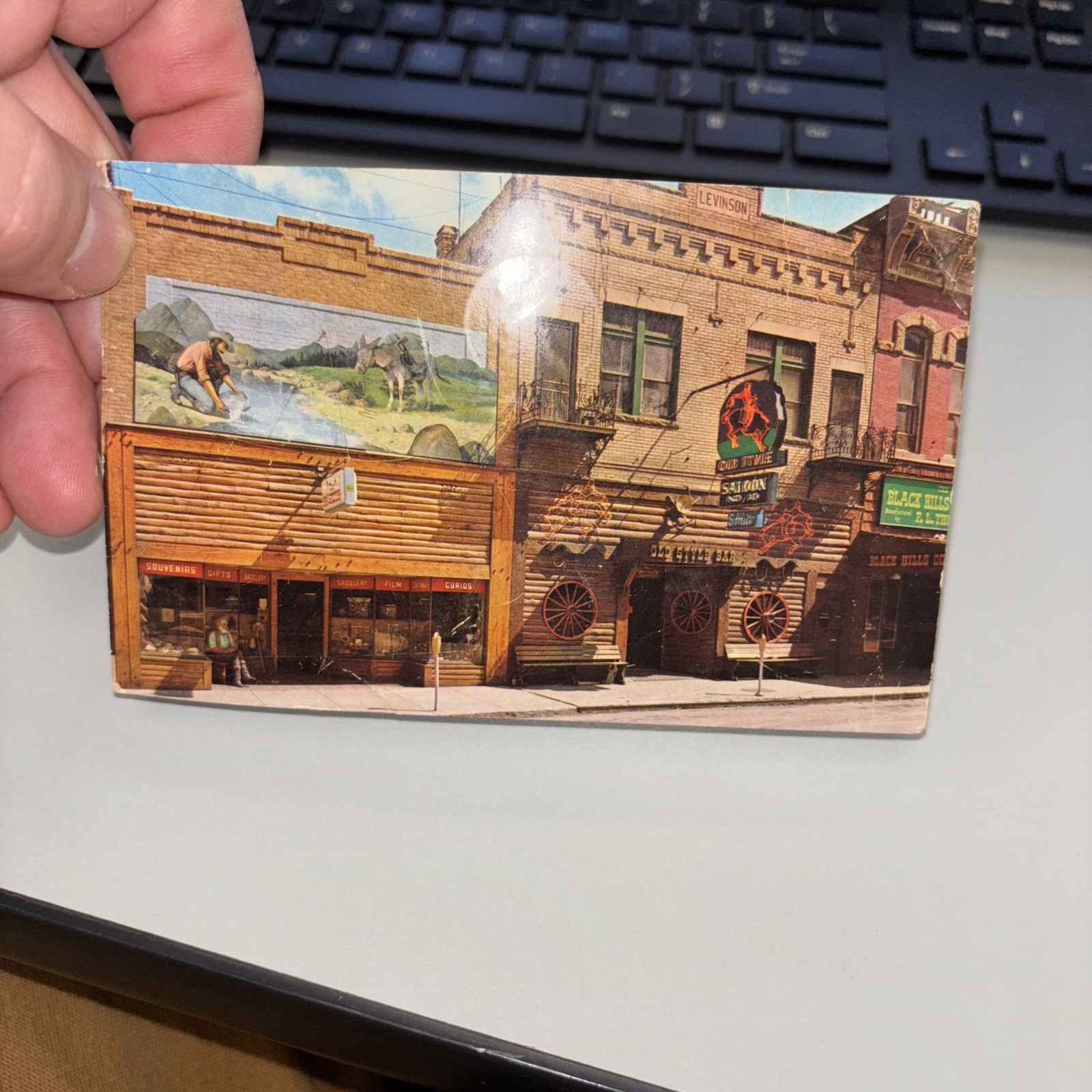 1964 Deadwood South Dakota Space Needle Stamp Postcard