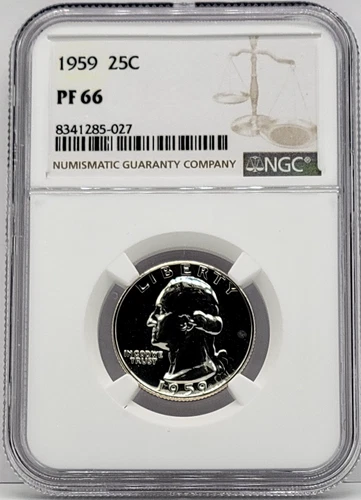 1959 Washington Quarter, Proof, 25c - Graded NGC PF66
