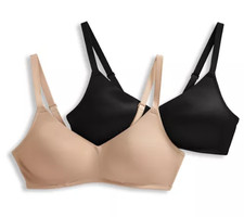 Jockey Smooth Sleek Molded Bra Set of 2 Wirefree Black Light DDD/36 Used