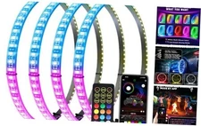  4PCS 15.5" RGB LED Wheel Ring Lights with APP & Remote 15.5inch-Single Sided