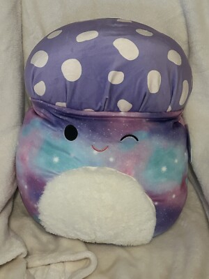 Unai Cosmic Galaxy Purple Polk-a-Dot Mushroom 18'' Squishmallow Fuzzy Belly
