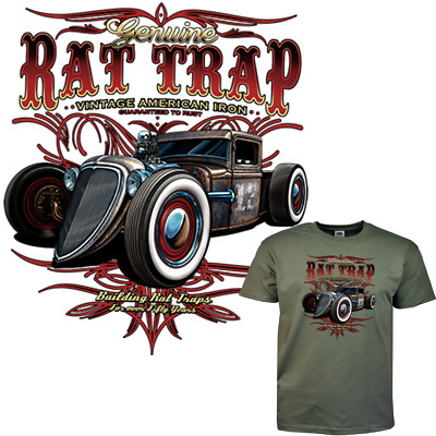Hot Rod T-Shirt Auto Oldtimer Motiv Rockabilly 50s Speedshop Biker  *1132 oliv
