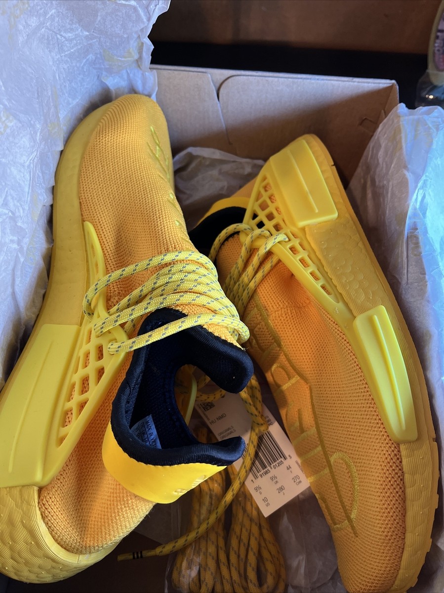 Adidas Originals Men's Pharrell Human Race Yellow Sneakers Size 10 us  GY0091 New