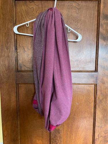 LULULEMON Vinyasa Scarf Classic Stripe Mauve Pink and Gray - Picture 2 of 7