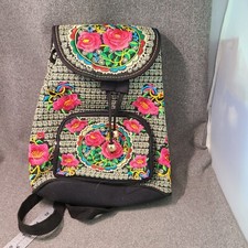Hand Embroidered Floral Backpack Multi-Color