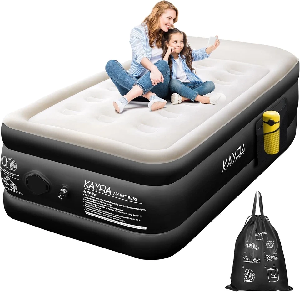 Kayfia 18'' Air Mattress with Wireless Pump | Quick Inflate, Home & Camping - Image 2 of 4