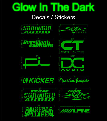 GLOW IN THE DARK Car Audio Vinyl Decal Sticker Car Bumper Sub Box Window More