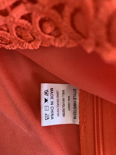 Haute Monde Womens Bra Shirt Tank Top Cropped Lace Size Large L Orange Underwire - Picture 5 of 9