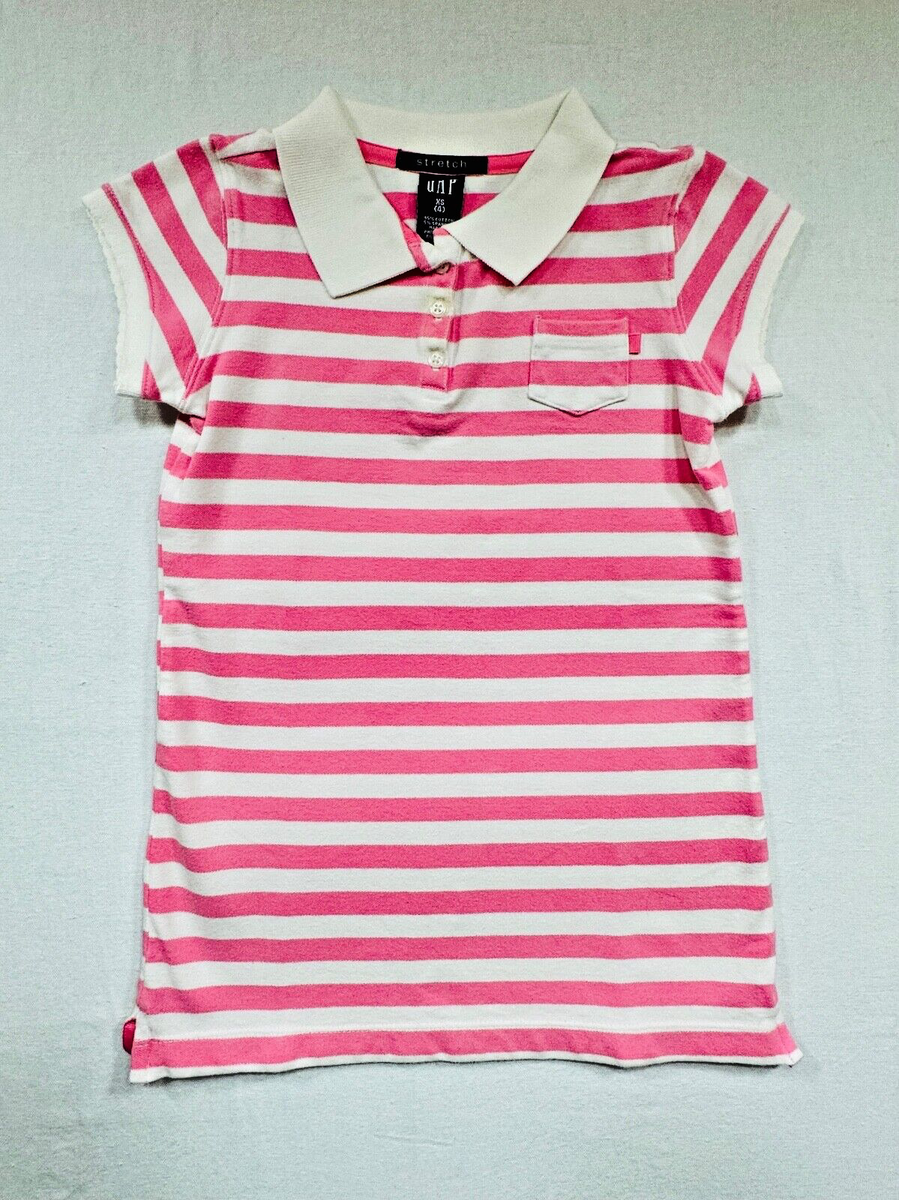 pink and white striped polo dress Baby Gap Short Sleeve Pink & White Striped Polo Dress, XS (4)