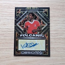 Viv Anderson /10 Auto 2022-23 Panini Obsidian Yellow Volcanic Nottingham Forest
