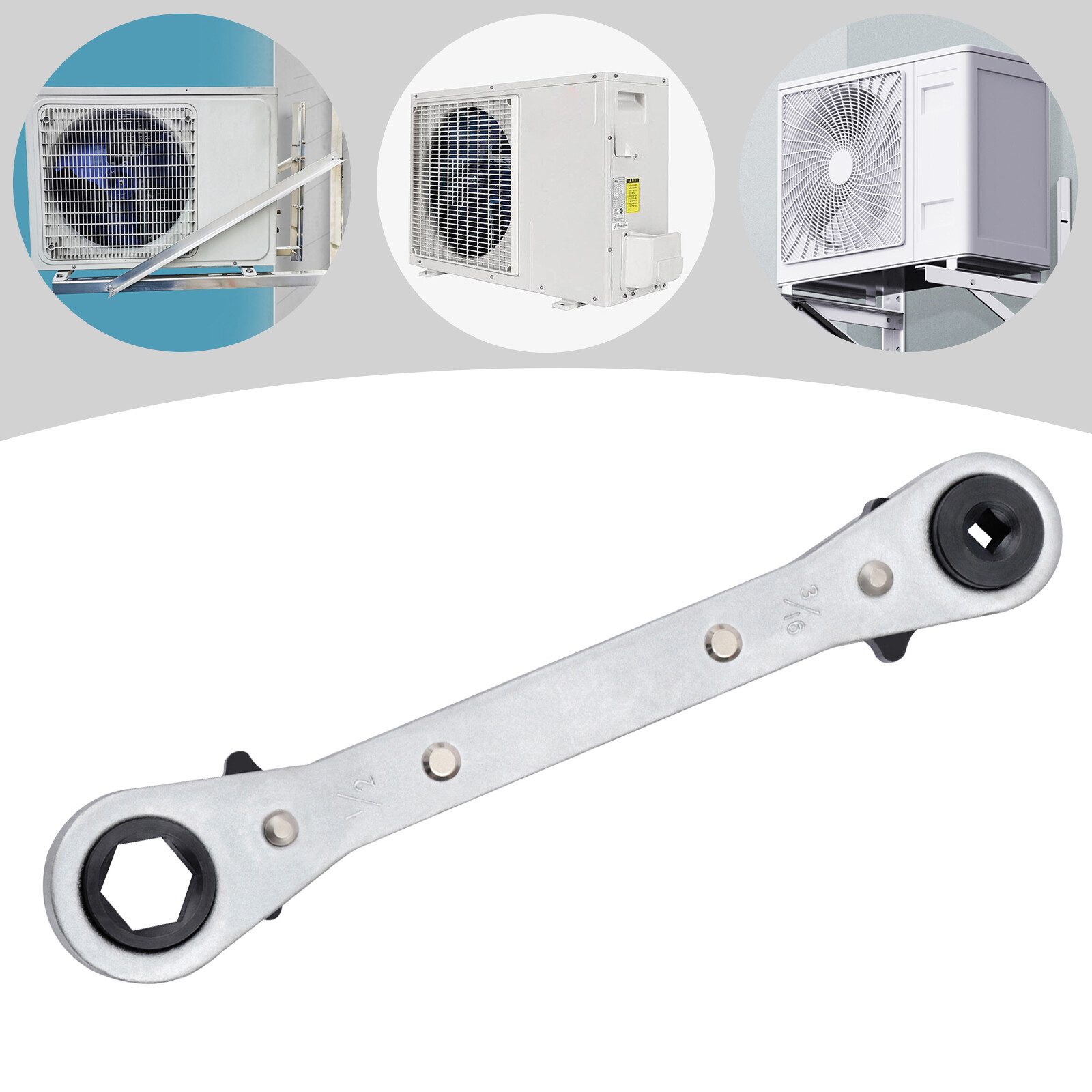 HVAC Servicing Wrench 1/48/16" inch Ratcheting Service Wrench for Air