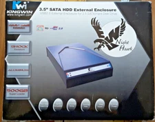 Kingwin Night Hawk External Hard Drive Enclosure, 3.5" SATA HDD, SATA to USB 2.0