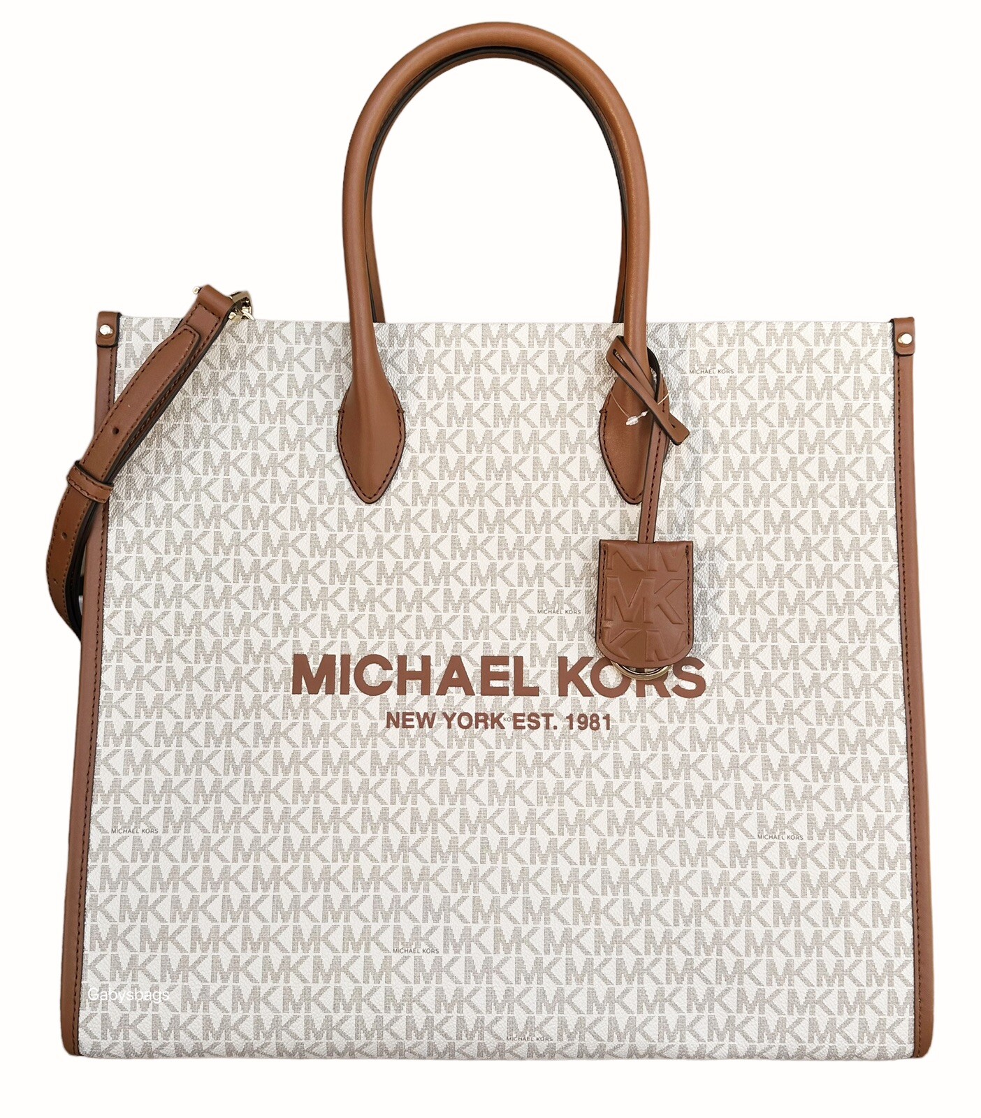 Eva Large Logo Stripe Tote Bag  Michael Kors