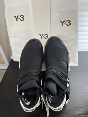 New Y-3 Yohji Yamamoto Adidas Qasa High Black Men's Size 9.5