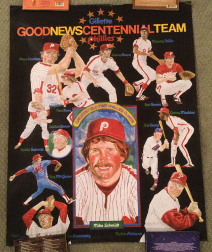 Affiche du centenaire Trag McGraw dédicacée signée Phillies 1983 Dick Perez 28 x 22 - Photo 1 sur 5