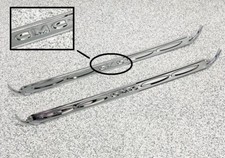 Pair Chrome Door Sill Scuff Plates W Logo For 1960-1966 Gmc Pickup Truck