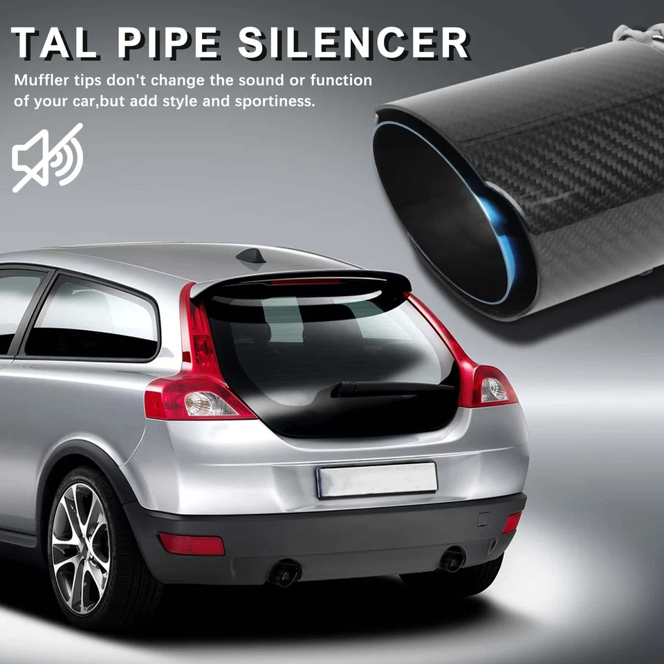 For Dodge Challenger 2008-2023 2.5" Inlet 3.5'' Outlet Dual Exhaust Tip Carbon - Image 4 of 4