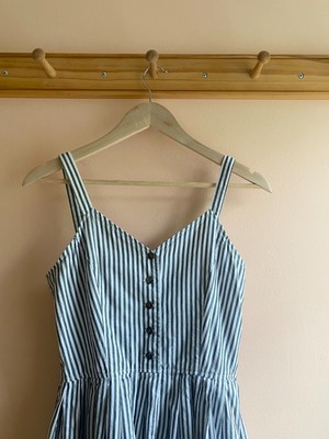 vintage ISSEY MIYAKE Sport 1990s cotton stripe fit flare sundress 