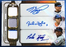 2014 TOPPS TRIPLE THREAD AUTO RELICS MARTINEZ, MIKE PIAZZA, DAVID WRIGHT #D 4/27