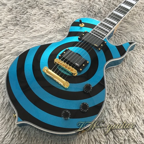 Wylde Audio Odin Grail Electric Guitar Zakk Bullseye Metallic Blue Mahogany Body