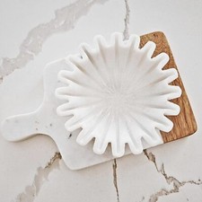 Marble Bowl/Antique Scallop Bowls/Fruit Bowl/Vintage Ring Dish/Decorative