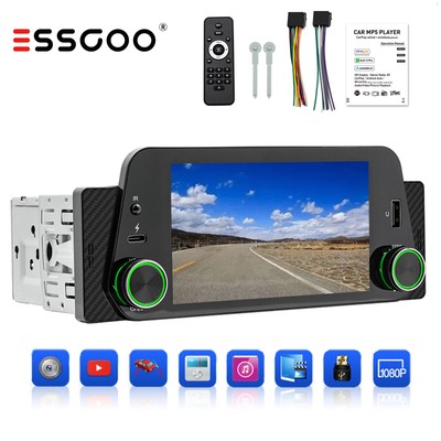 5'' Single 1Din Autoradio Apple Carplay Stereo Bluetooth FM USB Type-c MP5 Player