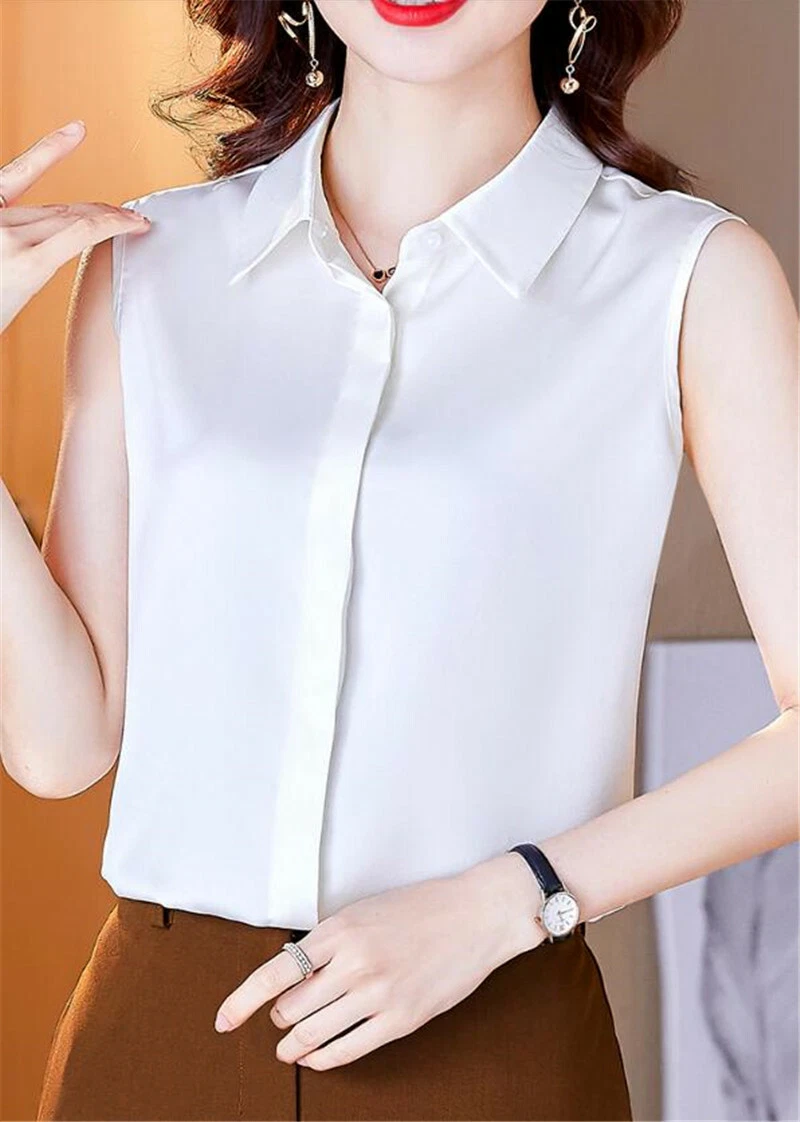 sleeveless silk blouse