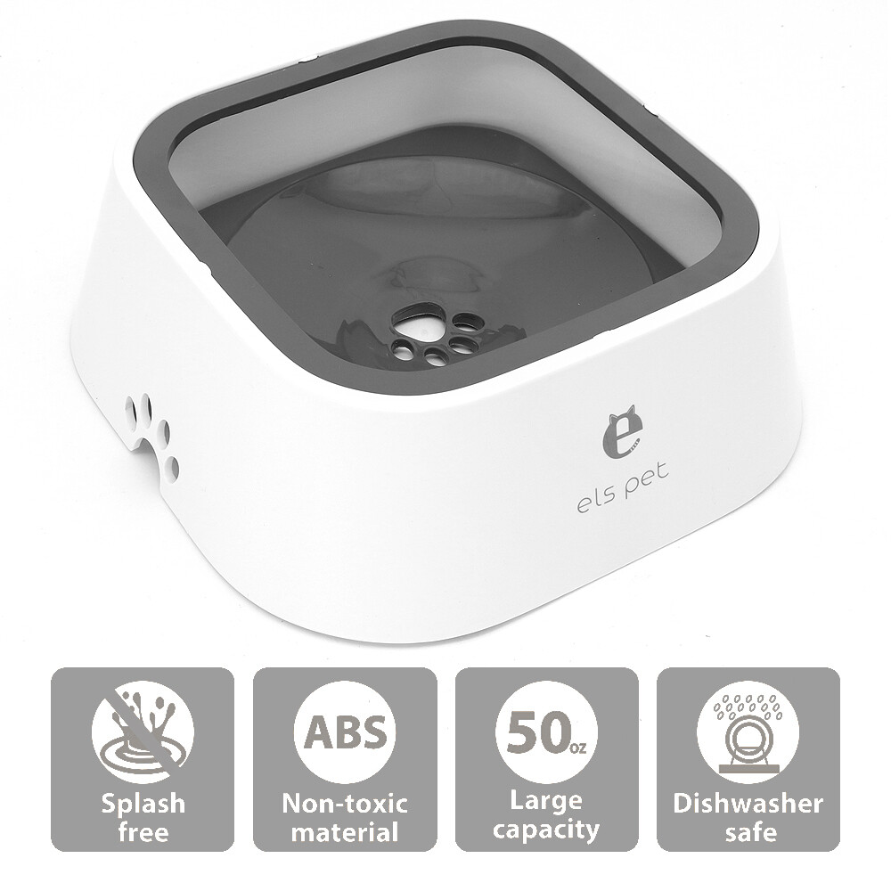 Dog Water Bowl Splash Spill Proof Pet Water Bowl No Slip 1.5l Dispenser  Feeder | eBay