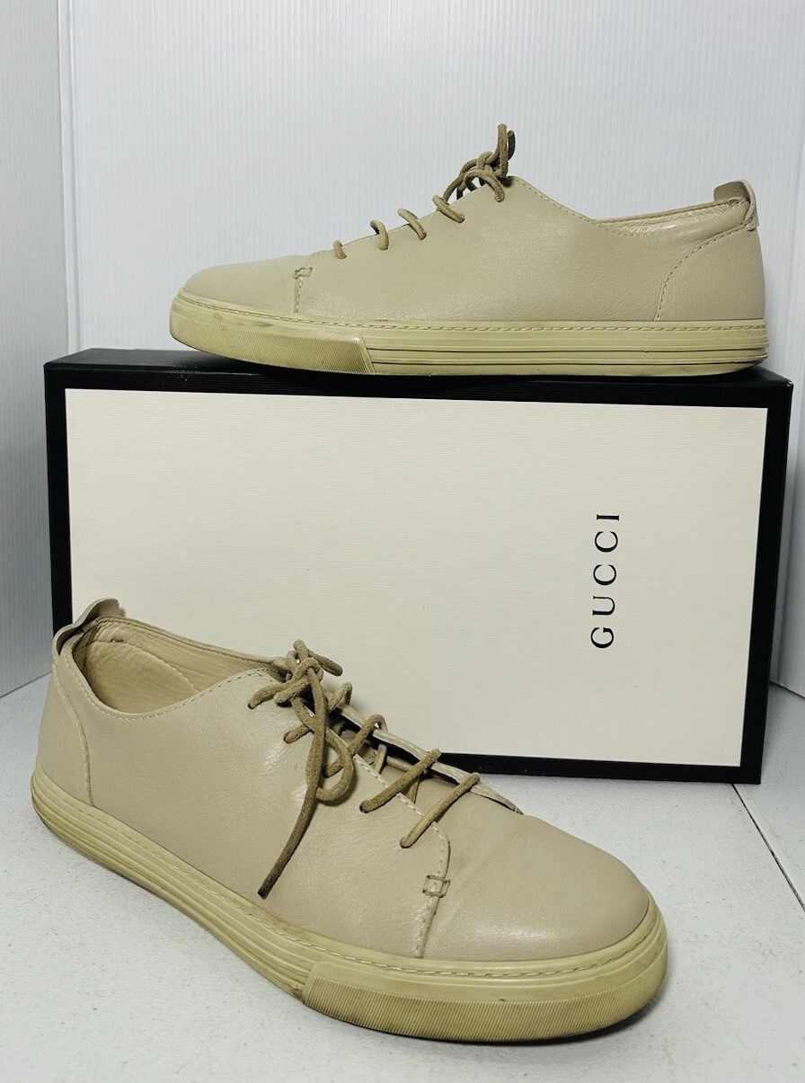 Baskets basses Gucci homme beige logo Gucci taille 10