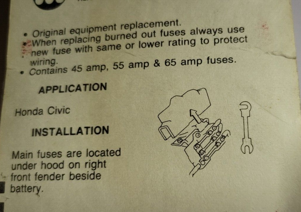 Dorman Help 60370 Honda Fusible Link Assortment 45 Amp 55 Amp & 65 Amp