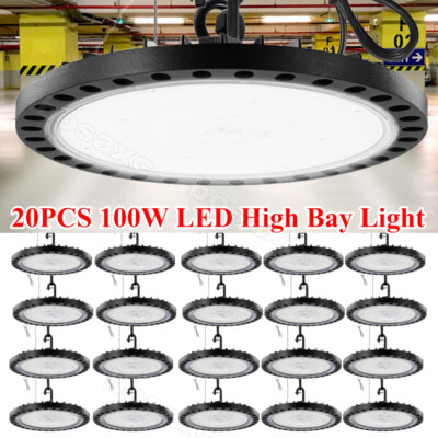 20 Pack 100W UFO Led High Bay Light Factory Warehouse Commercial Led Shop Lights