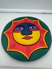 Hand Painted Mexican Aztec Wood Sun Mask Wall Decor
