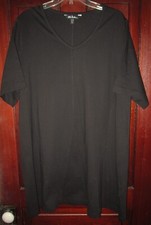 Ulla Popken Plus Size 20 22 Tee Shirt Dress Tunic Top Black Short Sleeve Cotton