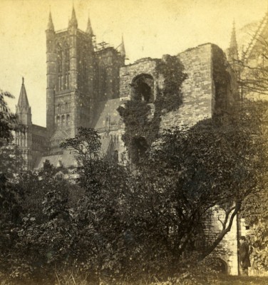 Vereinigtes Königreich Lincoln Cathedral altes Stereoview Foto 1865