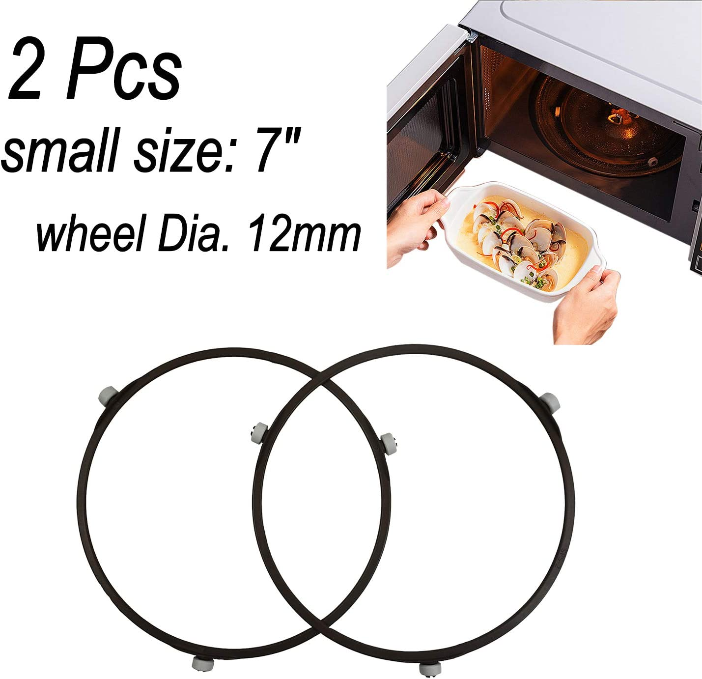 2 PCS Microwave Turntable Ring, 7 Inch Rotating Ring Roller, Small