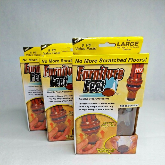 16pc Large Furniture Feet Flexible Floor Protectors Chair Caps as Seen