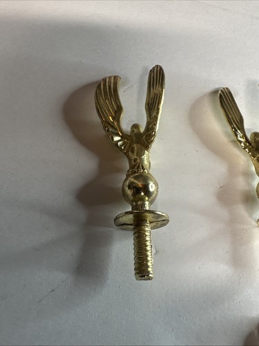 2 Eagle Trophy Topper or Base Trim Accent Screw On Mount Gold Tone Metal Award - Picture 13 of 18