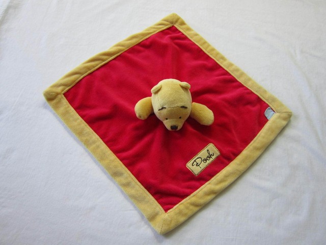 Disney Baby Winnie the Pooh Blanket Plush Red Yellow Gold 14