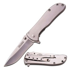 6.75" Tac-Force Spring Assisted Knife w/Polished Stainless Steal Handle Clip
