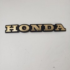 Vintage Honda Motorcycle Gas Tank Emblem Badge Gold Black 7.25 Inch Logo