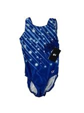 GK Elite Blue Gem Sparkle Gymnastics Tank Leotard Size Adult M New With Tags