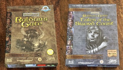 Vintage 1998 Big Box PC CD-ROM WIN95 Spiel: Baldur's Gate + Sword Coast Erweiterung