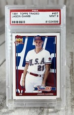 1991 Topps Traded #45T Jason Giambi Rookie Card PSA 9. rookie card picture