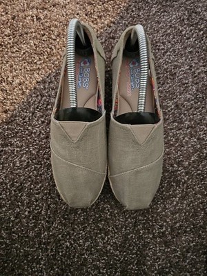 Bobs From Skechers Womens Sz 8 Taupe Shoes Wedge Arch Pillow Memory Foam- Read