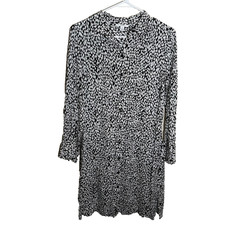 Bar III Dress Women's Small Printed Long Sleeve Collared Shirt Casual