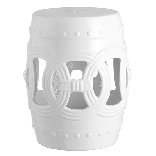 TBL1022A Lucky Coins 16" Chinese Ceramic Drum Indoor/Outdoor Garden Stool, Bo...