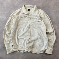 Hugo Boss Shirt Mens XL Fitted Cotton Long Sleeve Button-Up, Beige