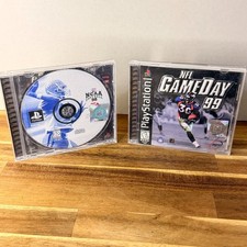 NFL GameDay 99 PS1 Complete CIB + NCAA Football 98 Disc Sony PlayStation