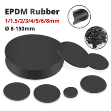 Solid EPDM Rubber Discs Pads Round Sheet Cushion Thick 1mm-8mm Dia 8mm-150mm